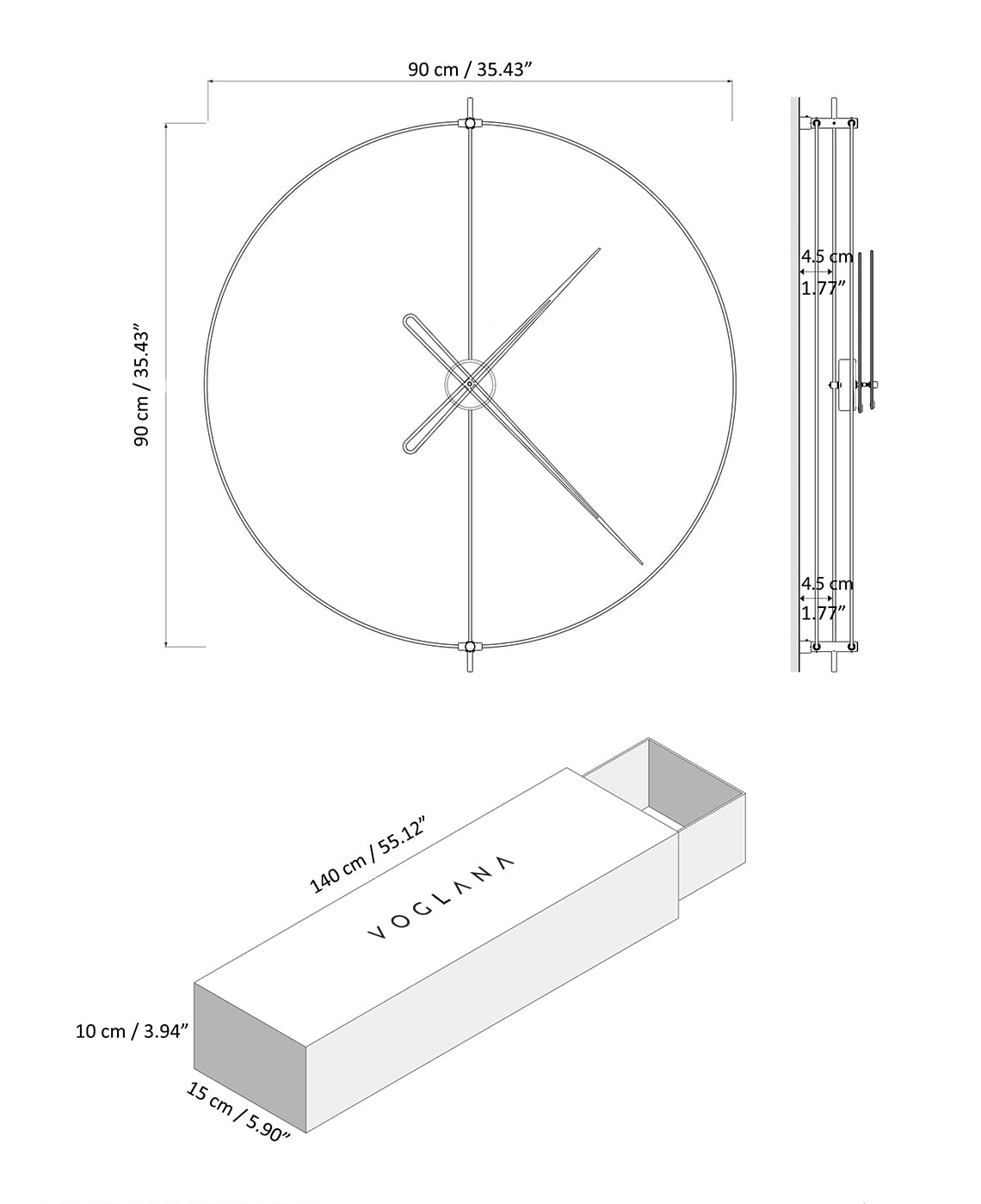 Size chart for Galileo Duo 90