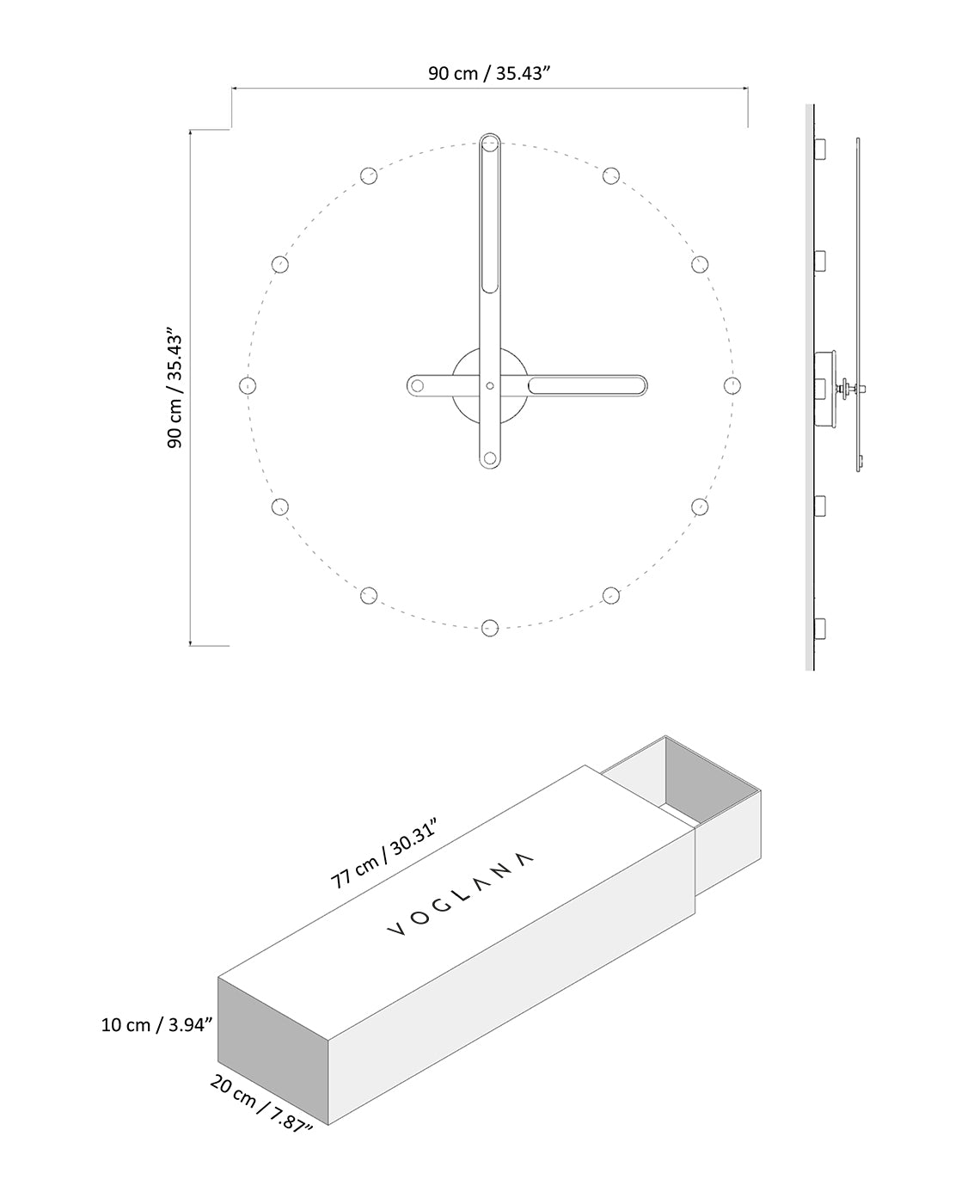 Size chart for Opto Puo 90