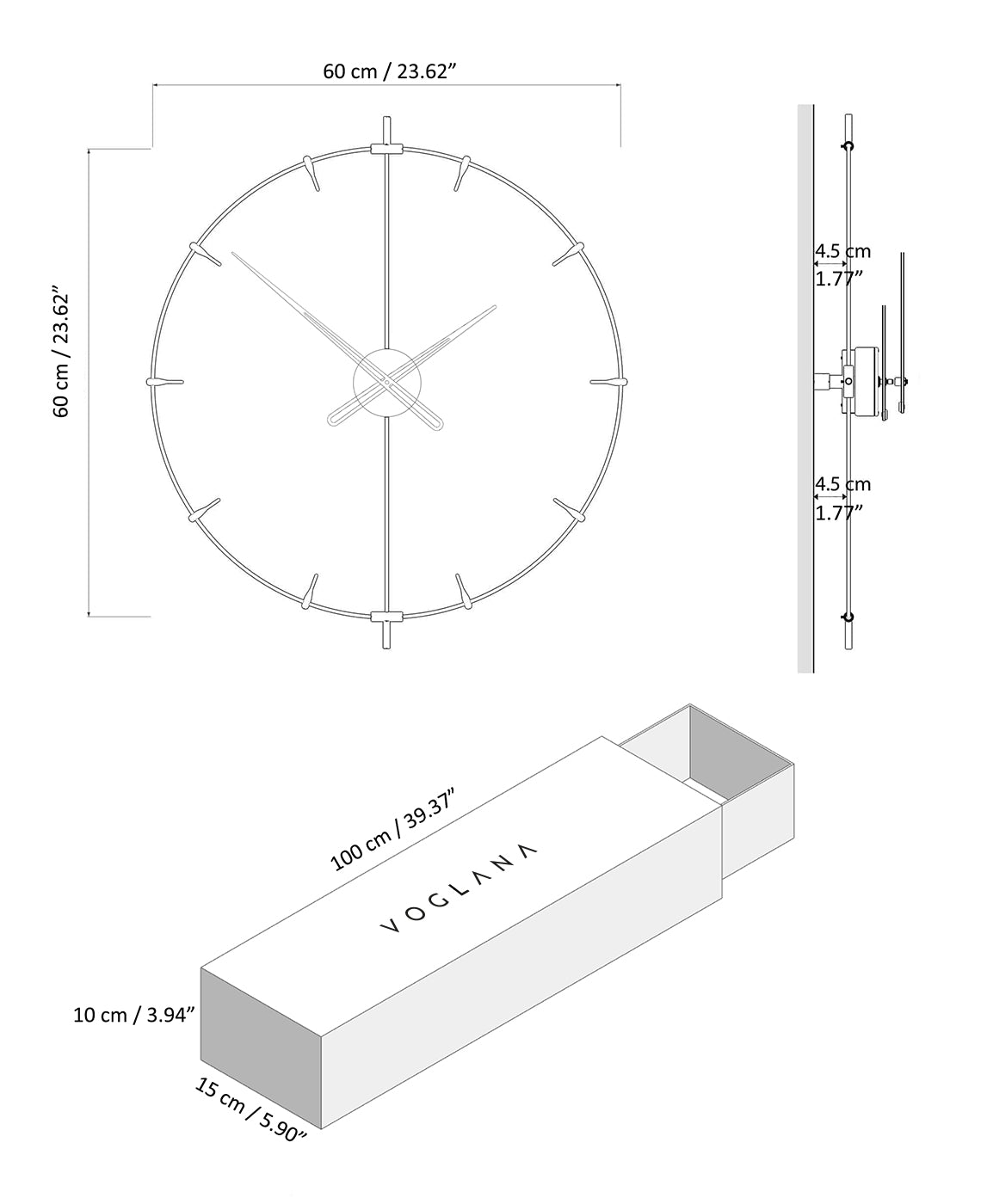 Size chart for Estilo Puo 60