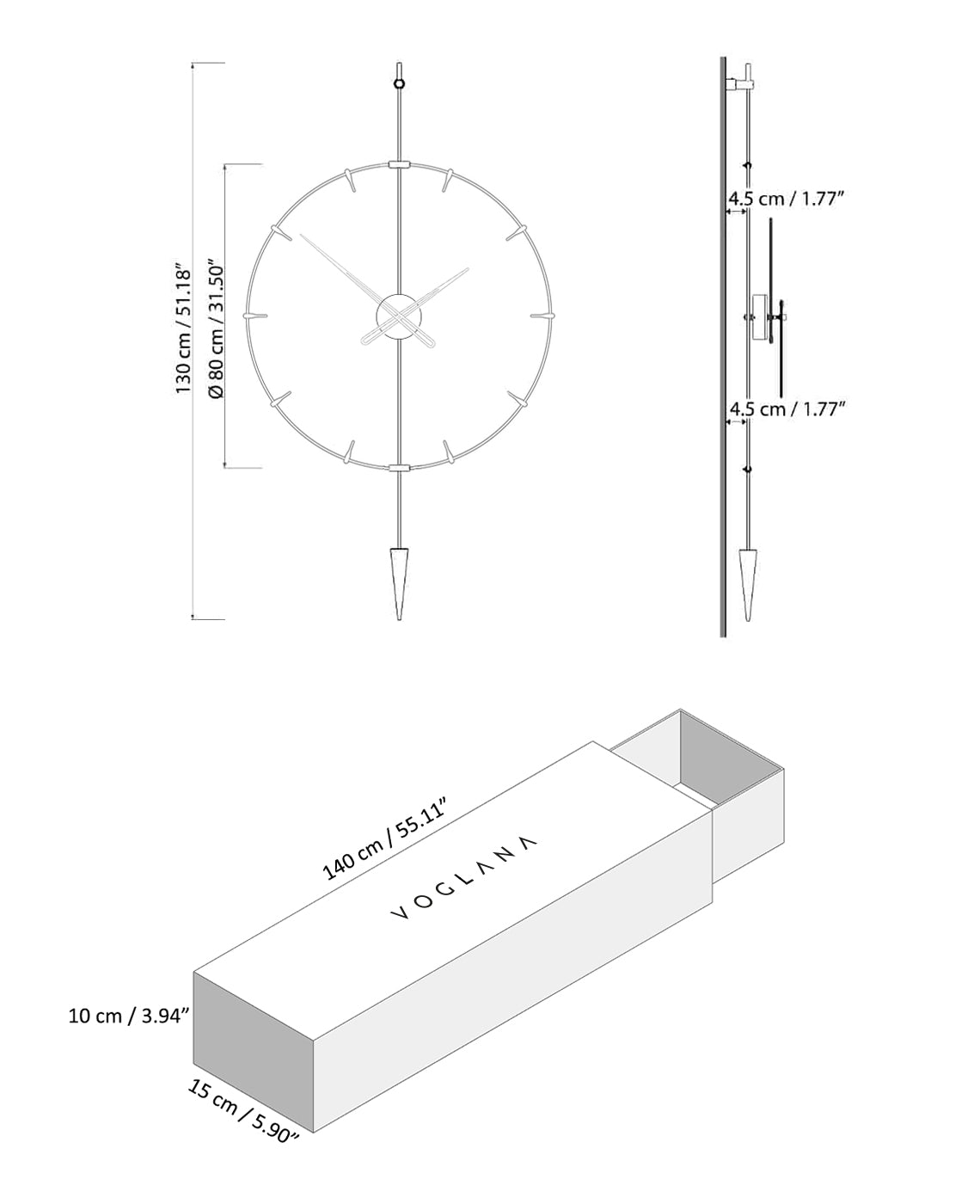 Size chart for Pendulo Puo 80